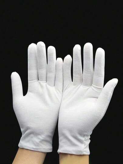 1/3Pairs White Gloves, Suitable For Eczema And Dry Hands - Breathable Work Gloves With Lining - Moisturizing SPA Soft Jewelry Inspection Gloves - Elastic Fit Cloth Gloves, Suitable For Most Women