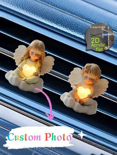 Clips decorativos de acrílico personalizables con retrato 2D, clips decorativos para rejilla de ventilación del coche, difusores de fragancia para coche, pequeños regalos para amigos, regalos de cumpleaños planos 2D, recuerdos de boda, recuerdos para damas de honor, regalos para mejores amigos, regalos para mujeres, adecuados para temporada de bodas, Pascua, Día de la Madre, Día de la Independencia, temporada de graduación y Día de la Mujer.