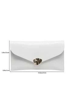 这款百搭经典翻盖优雅手提包，简约金属质感装饰信封包，适合女性购物、装钱包、日常出行，也适合年轻女士、大学生、新婚夫妇和上班族女性。是办公室、大学、工作、商务、通勤、户外活动、旅行和郊游的理想之选。 - 白色 - 查看 8