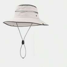 1pc Bohemian Polyester Windproof Outdoor Sun Hat, Large Brim Unisex Hiking Fishing Cap, Spring/Summer/Autumn - A - View 4