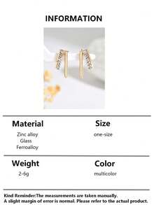 2pcs Fashion Classic European And American J-Shaped Eagle Beak Teardrop Rhinestone Spiral Hoop, Round Disc Pearl Flower Stud, Geometric V-Shape Rhinestone Teardrop Textured Earrings, Gold Metal C-Shape Combination Earrings, Jewelry Rhinestone Gold Alloy Plated Earrings, Suitable For Women's Daily Outfit, Holiday Party Gift, Exaggerated Curved Teardrop Shape - Multicolor - View 6