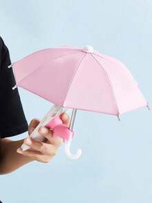 1pc Pink Silicone + Pink Piglet Accessory, Silicone Umbrella Pig Suction Cup Phone Holder - Pink - View 2