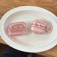 Cute Kawaii Faroe Island Pony With Hanging Loop Earphone Case, Suitable Compatible With Airpods Pro 2, Minimalist Protective Cover Compatible With Apple Pro, 4, 3, 1/2, Fashionable For Girls - Pink - View 3