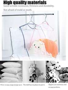 1pc Polyester Fiber Pillow Drying Net, Multifunctional, Foldable Pillow Drying Net, Clothes Drying, Pillow Drying Bag, Toy Drying Net, Balcony Hanging Pillow Drying Net, Breathable, Drying, Anti-Drop, Anti-Insect. - Blue - View 3