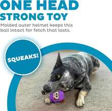 Outward Hound Helmet Headz Monkey Dog Toy, Plush Squeaky Fetch Ball, Durable Dog Toy For Active Play, Multicolored, Small - trắng - Xem 2
