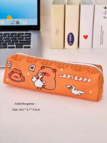 1pc Water Vole Pencil Case, Large Cute Student Gift, Back To School Stationery Storage Bag - Multicolor - View 11