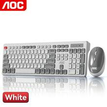 Bộ bàn phím và chuột không dây AOC, có màu đen và trắng. Bố cục đầy đủ 104 phím cổ điển, thiết kế phím ba vùng. Thiết kế công thái học, tăng cường sự thoải mái. Phù hợp để sử dụng lâu dài. - Xem 9