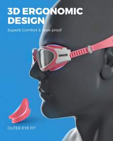 Adult Swim Goggles No Leak Design With Adjustable Silicone Strap - Polarized-pink-silver-bright - View 6