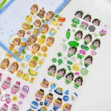 Pegatina de bebé llorando de alta calidad en 3D, pegatina decorativa transparente de niña animal de dibujos animados para estuche de teléfono DIY, scrapbooking, planificador - Multicolor - Ver 3