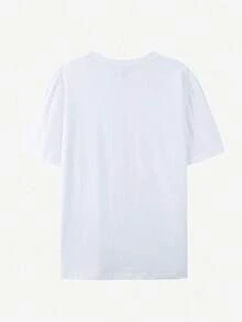 Authorized By Disney, "TO INFINITY And Beyond" Linkage Printed Ladies' T-Shirts, Ring Letters+Flying Prints Of Woody And Buzz Lightyear, Toy Story Series, Soft, Not Easy To Deform, Necessary For Spring And Summer, Comfortable And Skin-Friendly Ladies' Fashion Tops. Pattern Printing 100% Cotton T-Shirt-Creative Cartoon Printing, Breathable Light Fabric, Regular Round Neck Street Casual Shirt In Spring And Summer, Disney Shirt, Excellent Holiday Gift. - Blanc - Voir 2