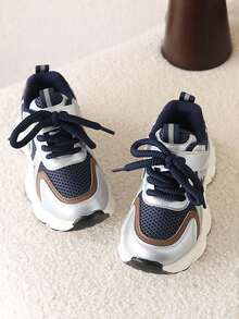 1 Pair Children's Sports Shoes, Boys' Shoes, New Spring/Summer Mesh Shoes, Little Boys' Breathable Mesh Running Casual Shoes - Beige - View 3