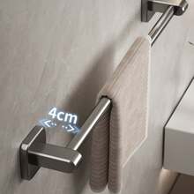 Modern Minimalist Matte Gray Towel Rack/Towel Bar/Kitchen Cloth Rack, 30/40/50cm, No Drilling Installation, Thick Aluminum Alloy Material, Strong Load-Bearing, Wall-Mounted Storage, Waterproof And Moisture-Proof, Suitable For Bathroom/Kitchen/Balcony/Home Storage - Grey - View 6