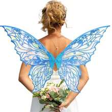 Adult Party Butterfly Wings Performance Props, Holiday Show Fairy Wings New Fabric - Blue - View 13
