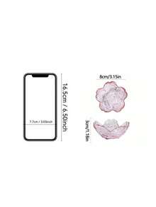 Bộ 3/6 món đĩa khai vị bằng thủy tinh pha lê trong suốt và màu hồng họa tiết hoa anh đào, kèm bát chấm, bát đựng kem, sushi, đĩa nhỏ bằng thủy tinh màu hồng thích hợp cho đĩa thịt nguội (có và không có viền vàng) - Nhiều màu - Xem 9