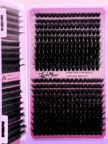 1360PCS/680PCS Lash Clusters With Spikes, T50D+80D+100D+120D Wispy Eyelash Clusters Kit, 0.31-0.63inch Spiked Lash Clusters, Russian Volume Lashes, Volume Cluster Eyelash Extensions, Lash Clusters Kit Individual Lashes With Lash Bond And Seal, Tweezers, Brush, Remover, Suitable For Halloween, Christmas, Party, Wedding, Daily Wear, Lash Clusters Kit, Lashes, Eyelashes, Fake Lashes, Festive Glam Beauty - 紫色 - 查看 4