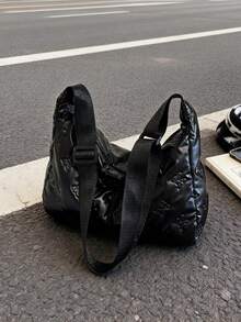 Bolso bandolera de mujer con patrón de rombos metálicos - Diseño de burbujas con relieve de mariposa, correa ajustable - Multicolor - Ver 3