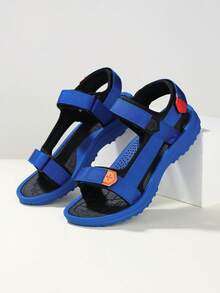 Boys' Sandals, Summer Children's Shoes,Boy Middle And Big Kids' Breathable Casual Beach Shoes, Lightweight Students' Sandals - Blue - View 6