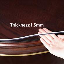 New 1.5mm Thick Round PVC Transparent Soft Glass Film Tablecloth, Waterproof, Oil-Proof, Easy To Clean, Suitable For Restaurant And Kitchen Countertop Protection - White - View 3