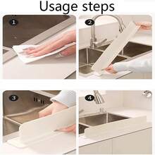 1pc Silicone Sink Baffle Splash Guard Oil-Proof With Suction Cup Pool Water Baffle Plate Kitchen Supplies Water Blocking Trough - View 12