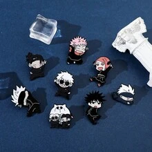 Jujutsu Kaisen 1枚五条悟、悠仁、惠、野蔷薇、夏油可爱卡通创意合金胸针金属徽章配饰，动漫周边次要元素徽章包包装饰，服装配饰，情侣装，生日礼物，情侣/闺蜜礼物，旅行纪念品，毕业礼物，派对礼物，万圣节礼物，节日礼物，动漫情侣装饰情人节礼物 - 多色 - 查看 5