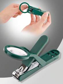 Magnifying Glass Nail Clippers, Splash-Proof Nail Clippers, Large Nail Clippers With Magnifier, Sharp And Clear Cutting - Multicolor - View 1
