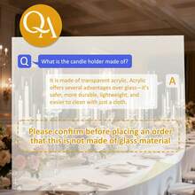 1pcs Elegant Clear Acrylic Candelabra Centerpieces,5-Arm Design With Shades, Perfect For Weddings Special Occasions, Durable, Lightweight, Fits 0.8" LED Candles (Candles Not Included),Candle Holders For  Party, Ceremony, Anniversary,Room Decor,Home Mother's Day Decoration - trong suốt - Xem 5