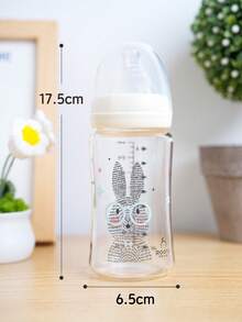 1pc Baby Wide-Mouth Glass Milk Bottle, Multiple Capacity, Anti-Colic, Suitable For Feeding Milk Powder - Multicolor - View 9