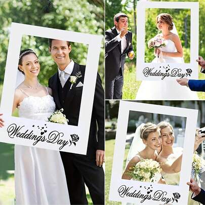 1 pezzo Cornice portafoto per coppia di novelli sposi, decorazione romantica per studio fotografico di matrimonio