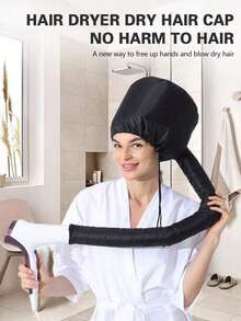 1. Mũ trùm đầu có dây rút điều chỉnh, thích hợp cho tóc xoăn. Mũ che đầu khi dùng máy sấy tóc, không chất liệu dệt, không mùi, giúp tăng độ xoăn, màu đen. - Nhiều màu - Xem 5