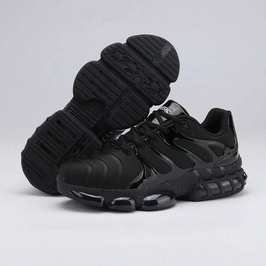 Sporty    Lace Up  Grommet Eyelet - Black - View 1