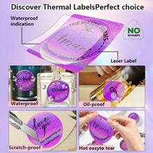 1 Roll 5cm Round Holographic Thermal Paper, Suitable For DIY, Name Labels, Gift Packaging, Compatible With M200/M210/M110/P50/P80/P1/P2 Label Printers - 1Roll - View 9