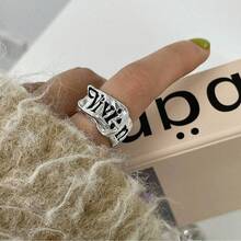 1个时尚金属字母皮带扣，可调节环扣，适合送礼和日常佩戴 - 彩色 - 查看 9