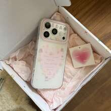 适用于 17 Pro Max / 16 Pro Max / 15 Pro Max / 14 Pro / 13 的扎染爱心动物图案手机壳，时尚简约，女士手机壳 - 粉色 - 查看 4