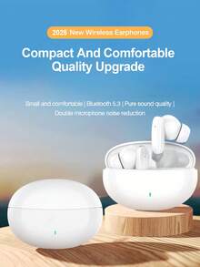 真无线耳机 - 兼容苹果和安卓设备，内置麦克风，防汗，续航长达 24 小时 - 白色，耳机 > 无线，真无线耳机，耳机 - 查看 3