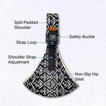 2026 Baby Sling Carrier,Toddler Carrier, 2025 New Baby Sling,Portable And Lightweight Sling,Non-Slip Hip Seat Carrying 10-30lbs - 黑色 - 查看 4