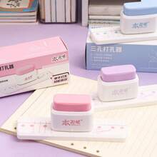 1个三孔打孔器，适用于A4、A5、B5及各种纸张，手工打孔工具，适用于活页笔记本、办公学习用品、剪贴簿等手工制作。 - 均碼 - 查看 3