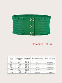 Street Solid Elastic Wide Belt Halloween Valentine's Day Valentines - Green - View 9