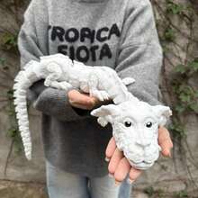 1pc  Lucky Dog Dragon, Falkor The Luck Dragon Doll, Collectible Figurine, Realistic Animal Model, Desk Decoration, Unique Gift, Holiday Present ,Easter Egg Gifts - 白色 - 查看 6