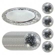 12/24 Pieces, 33cm Placemats, Disposable Disco Ball Pattern Placemats, Suitable For Christmas, Restaurants, Birthdays, Parties, Banquets, Cafes, Graduation Parties. - View 1