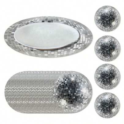 12/24 Pieces, 33cm Placemats, Disposable Disco Ball Pattern Placemats, Suitable For Christmas, Restaurants, Birthdays, Parties, Banquets, Cafes, Graduation Parties.