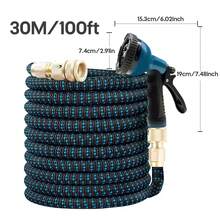 X-COTEC 1 set di tubo flessibile da giardino estensibile da 30 m/100 piedi, tubo flessibile da giardino estensibile con ugello regolabile, attrezzatura per l'irrigazione per giardini domestici, prati, frutteti, cortili, autolavaggi - Tubo dell'acqua da 30 m - Visualizzare 8