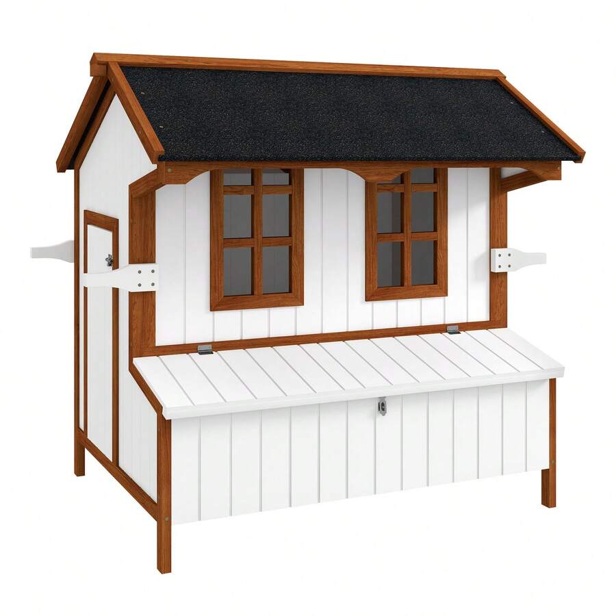 CHICKENCOOP 47" Wooden Hen House - Portable Poultry Cage For 3-5 Chickens With Nesting Box, Rabbit Hutch, Backyard Pen - 如圖44 - 查看 1