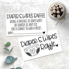 25/50 片装尿布和湿巾抽奖券 - 迎婴派对邀请函插页 - 迎婴派对游戏活动 - 彩色 - 查看 1