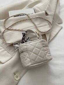 2026新款批发独特高品质化妆盒、迷你口红包、女士单肩斜挎包 - 白色 - 查看 10