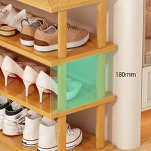 1pc, Elegant Multi-Functional Multi-Layer Bamboo Shoe Rack/Shoe Cabinet/Bookshelf With Natural Wood Grain Finish - Space-Saving, Easy To Assemble, Suitable For Dormitories, Hallways, And Kitchens - Multicolor - View 7