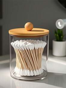 1/2/3/4pcs Cotton Pad Holder, 10oz Cotton Swab Jar Transparent Storage Box, Bathroom Organizer Dispenser - Multicolor - View 1