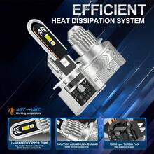 2 bóng đèn pha LED H15 120W CANBUS 6000K Trắng 40000LM cho ô tô, đèn chiếu xa DRL có quạt làm mát, không báo lỗi - A - Xem 8