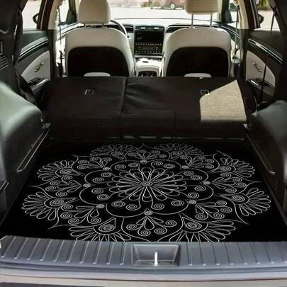 1 pieza Alfombra impresa para maletero de coche, Esterilla de picnic para exteriores, Tamaño universal, Alfombra protectora de carga para maletero de coche | Adecuada para coches, camiones, SUV | Mantiene el interior del vehículo limpio