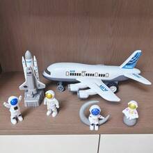 Large White Passenger Plane Space Rocket Launcher Aircraft Astronaut Space Shuttle Model Figurine Children Boys Toy Boys Model Collection Birthday Gift Halloween Christmas Gift - White - View 7