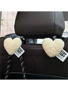 2pcs Plush Heart-Shaped Car Backseat Hooks, Cute And Multifunctional, Can Be Used For In-Car Storage, Perfect Gift For Christmas, Halloween And Valentine's Day - One Size - View 15
